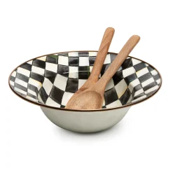 Courtly Check Enamel Salad Serving Set