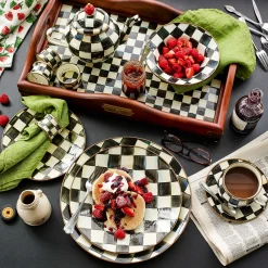 Courtly Check Enamel Saucer