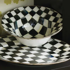 Courtly Check Enamel Serving Bowl