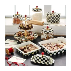 Courtly Check Enamel Three Tier Sweet Stand