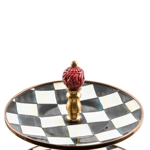 Courtly Check Enamel Three Tier Sweet Stand