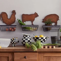 Courtly Check Pig Wall Basket