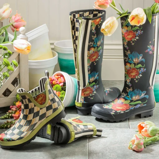 Courtly Check Rain Boots - Short - Size 10