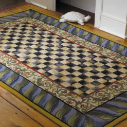 Courtly Check Rug - 5' X 8' - Purple & Green