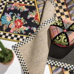 Courtly Check Rug - 2'6" X 8' Runner - Purple & Green