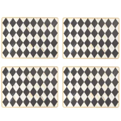 Courtly Harlequin Cork Back Placemats - Set Of 4