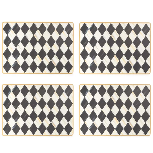 Courtly Harlequin Cork Back Placemats - Set Of 4