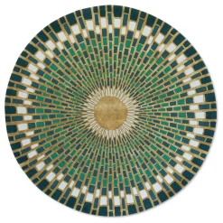Emerald Sunburst Rug - 6' Round