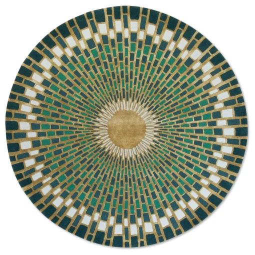 Emerald Sunburst Rug - 6' Round