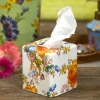 Flower Market Boutique Tissue Box Cover - White