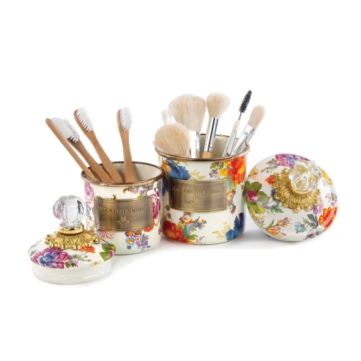 Flower Market Demi Canister - White