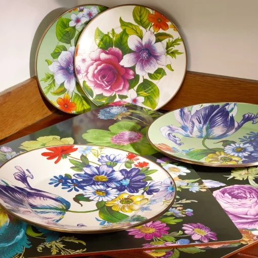 Flower Market Dinner Plate - White
