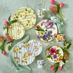 Flower Market Dinner Plate - White