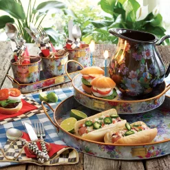 Flower Market Galvanized Serving Trays - Set Of 2