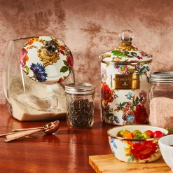 Flower Market Medium Canister - White