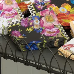 Flower Market Paper Napkins - Cocktail - Black