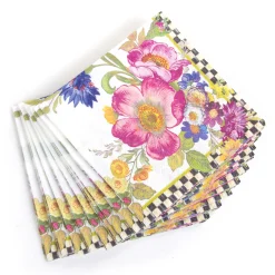Flower Market Paper Napkins - Cocktail - White