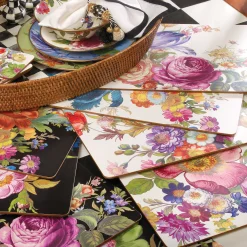 Flower Market Placemats - White - Set Of 4