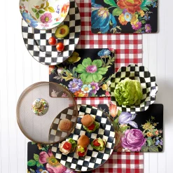 Flower Market Placemats - Black - Set Of 4
