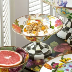 Flower Market Small Compote - White