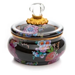 Flower Market Squashed Pot - Black