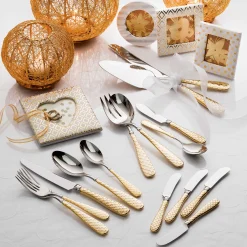 Gold Check Hostess Serving Set