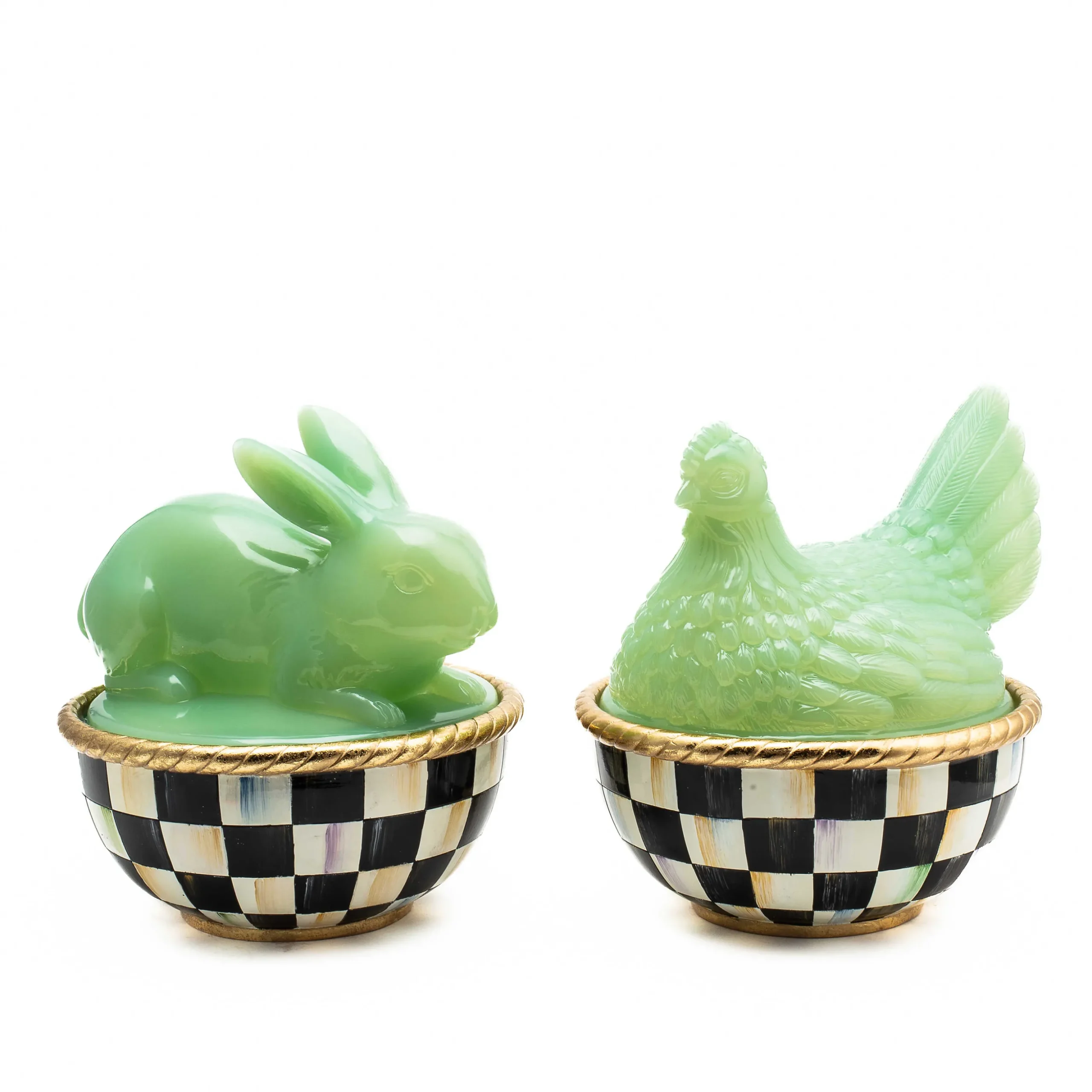 Green Rabbit Lidded Container