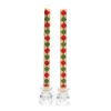 Harlequin Dot Dinner Candles - Red, Green, & Gold - Set Of 2