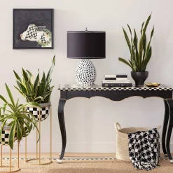 Houndstooth Throw - Black & Ivory