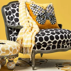 Houndstooth Throw - Yellow And White