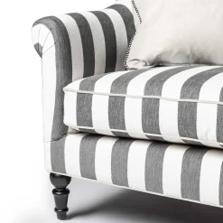 Marquee Loveseat - Chenille Grey Stripe