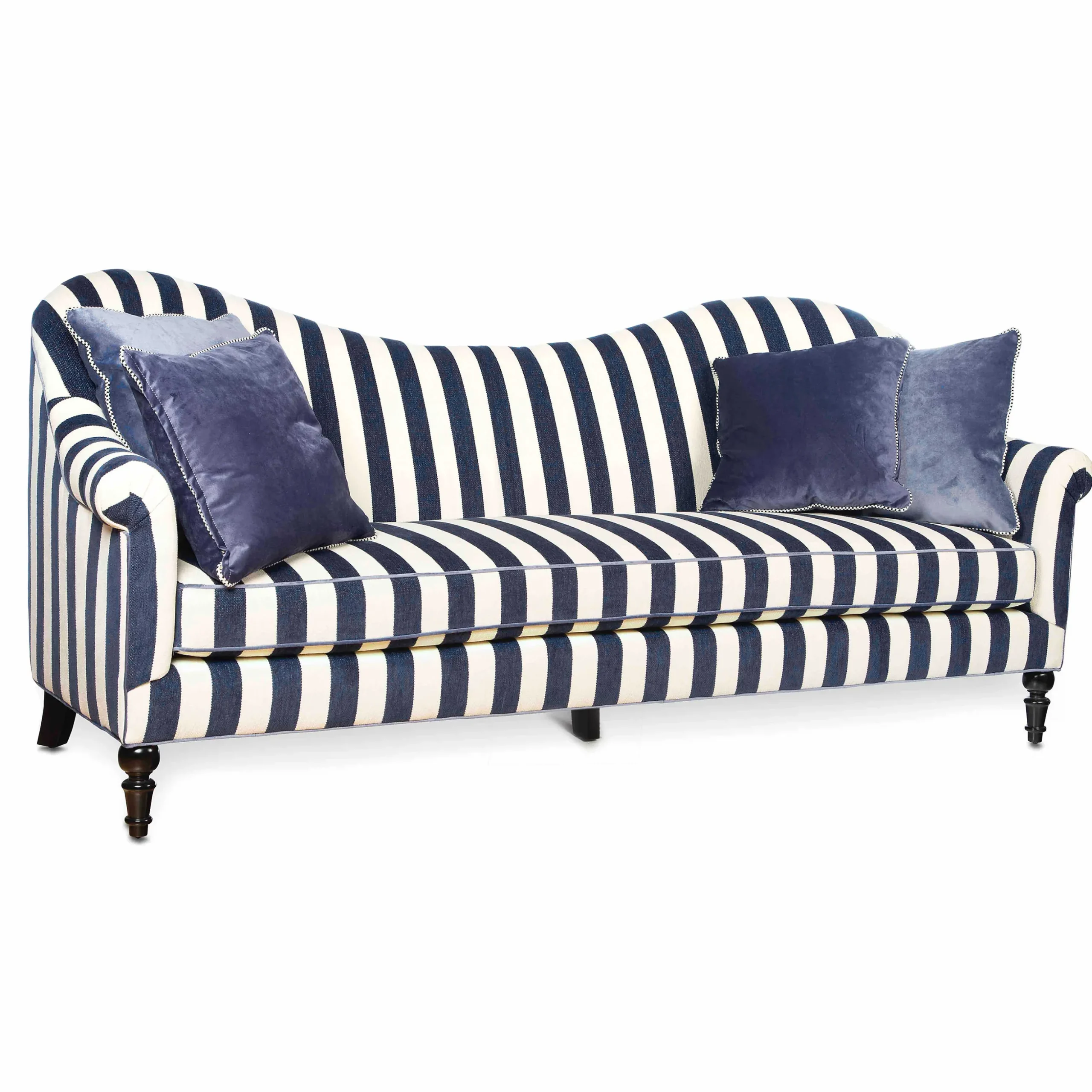 Marquee Sofa - Chenille Navy Stripe