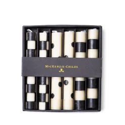 Mini Dinner Candles - Black & Ivory - Set Of 6