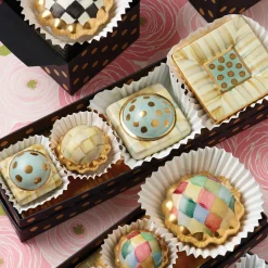 Petit Four Round Knob - Parchment Check