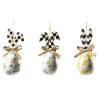 Rose Garden Rabbit Ornaments - Set Of 3