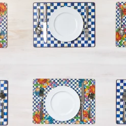 Royal Check Cork Back Placemats - Set Of 4