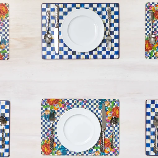 Royal Check Cork Back Placemats - Set Of 4