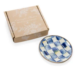 Royal Check Enamel Appetizer Plates - Set Of 4