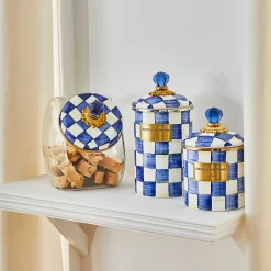 Royal Check Enamel Canister - Small