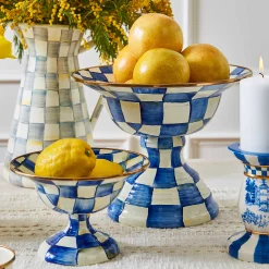 Royal Check Enamel Compote - Small