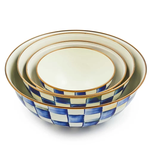 Royal Check Enamel Everyday Bowl - Medium