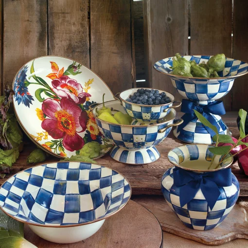 Royal Check Enamel Large Vase