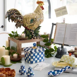 Royal Check Enamel Recipe Box
