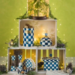 Royal Check Enamel Recipe Box