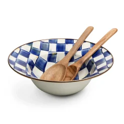 Royal Check Enamel Salad Serving Set