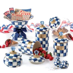 Royal Check Enamel Squashed Pot