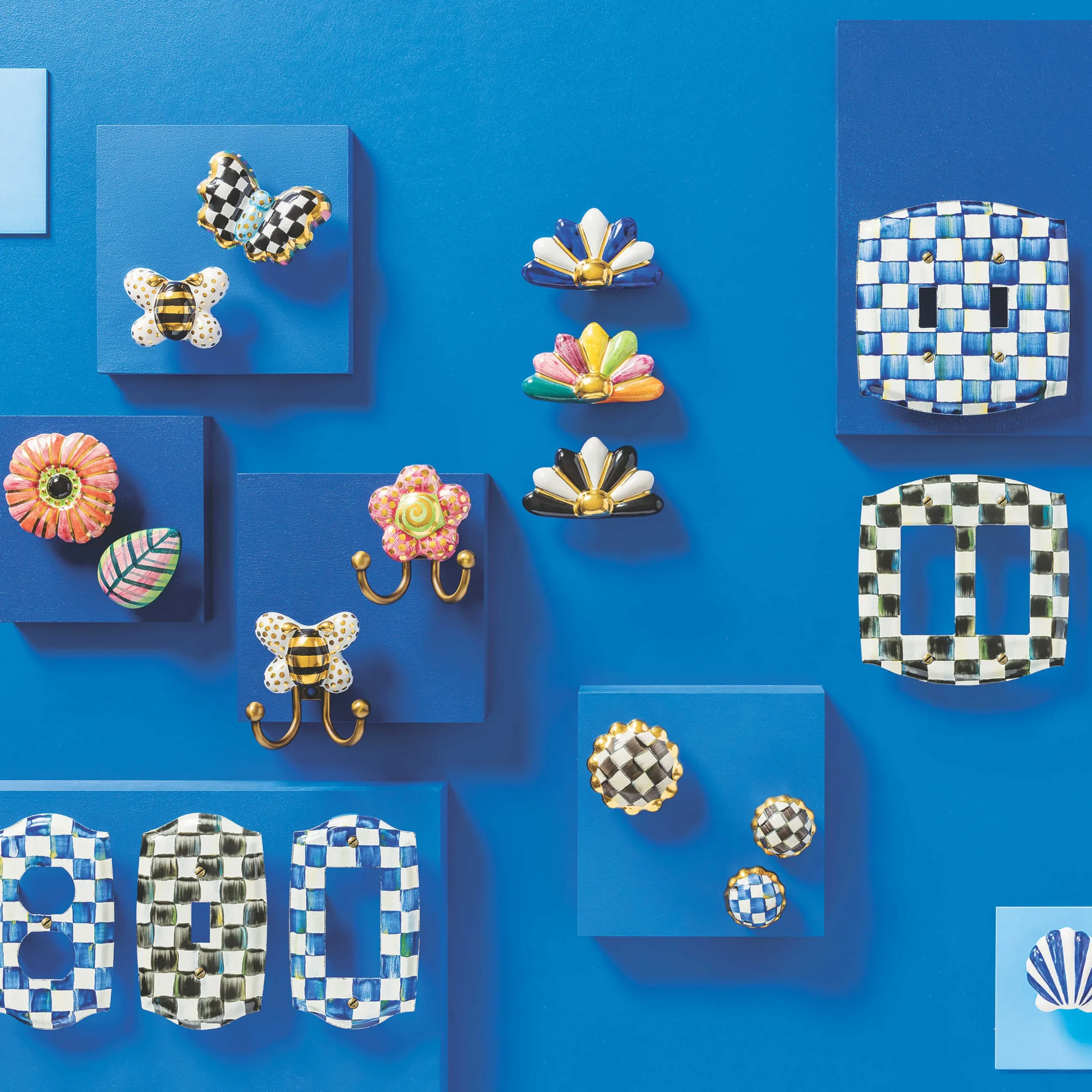 Royal Check Enamel Switch Plate - Single Rocker