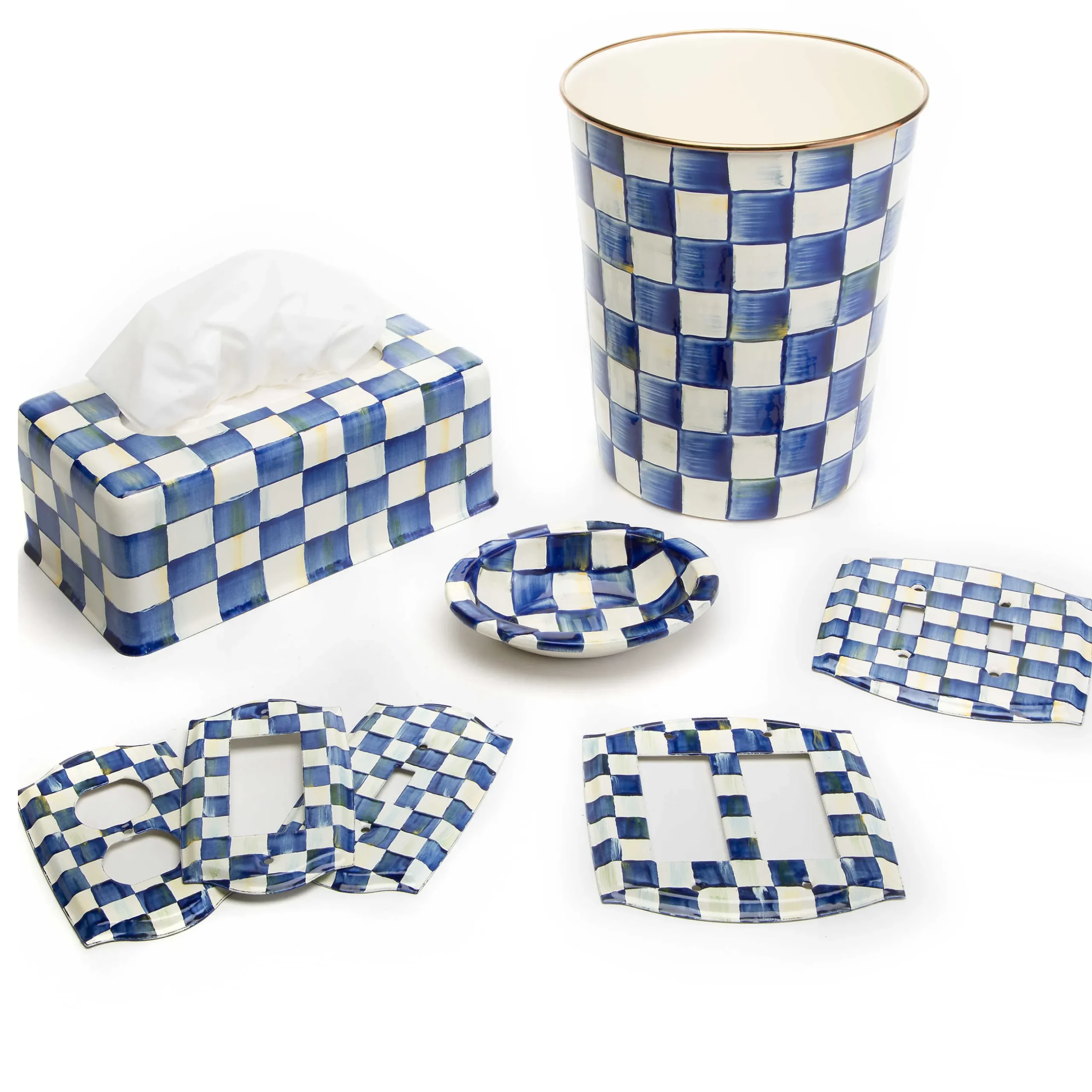 Royal Check Enamel Switch Plate - Single Rocker