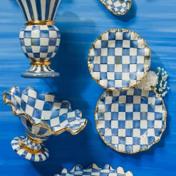 Royal Check Fluted Dessert Plate