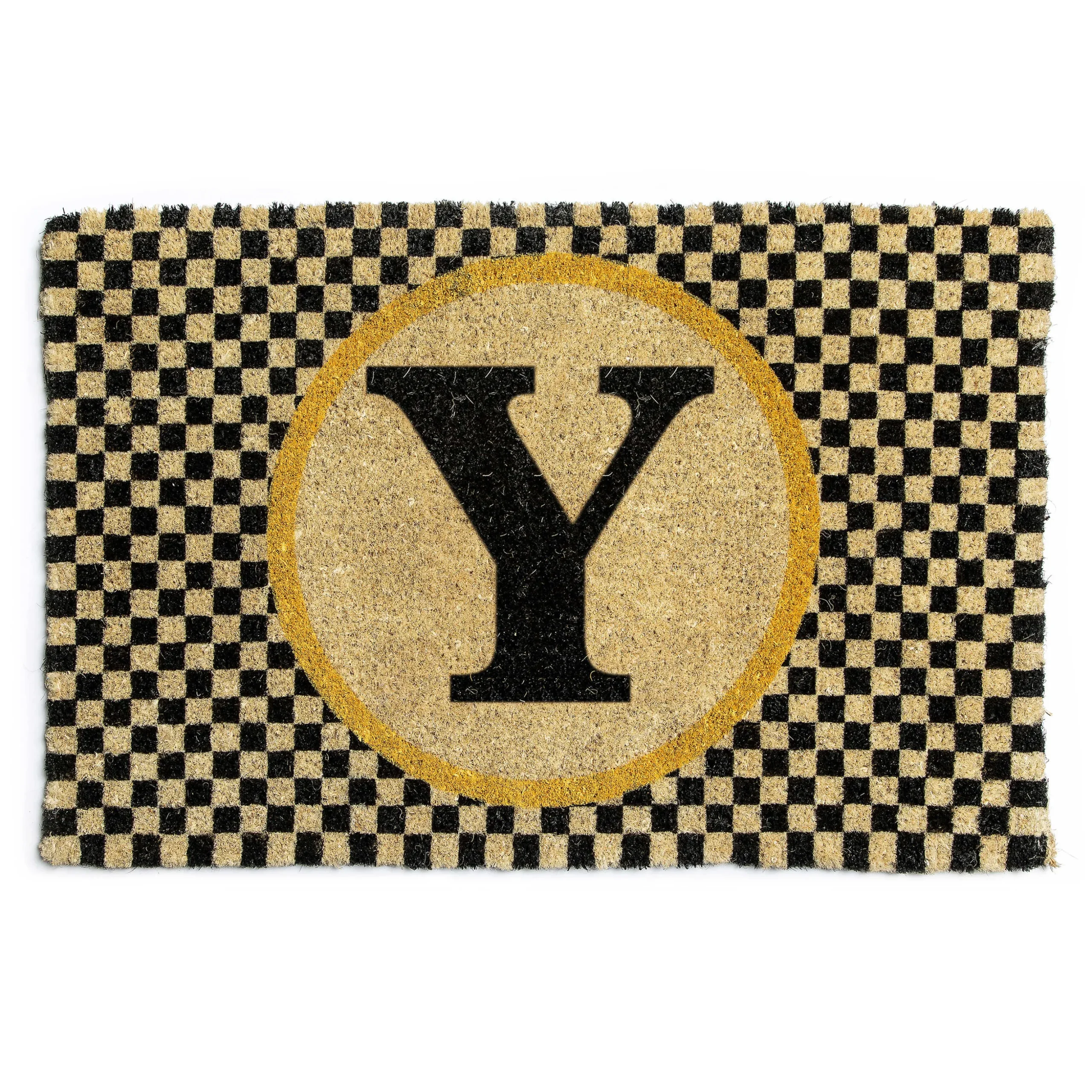 Single Letter Monogrammed Entrance Mat - Y